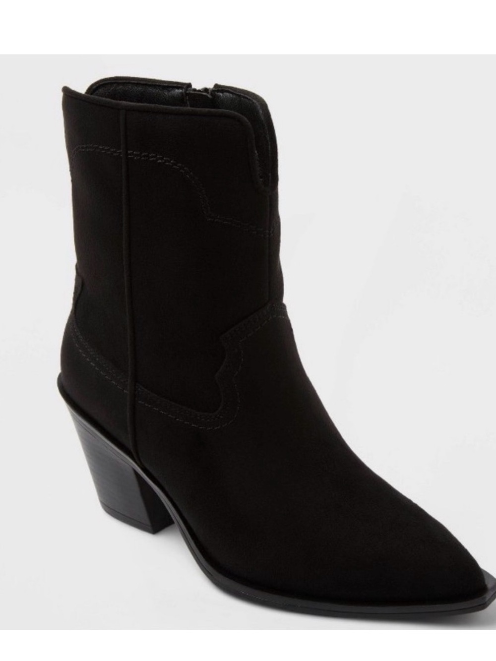 Target Black Suede Western Ankle Boots